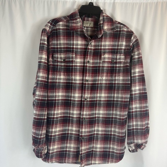 Jachs red black white plaid  jacket shacket sz L mens button down lumberjack - Picture 3 of 12